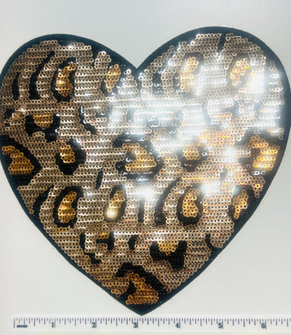 Hearts - Sequined Iron on patches
