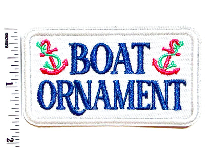 Boat Ornament patch - Embroidered Iron On Patch 3”