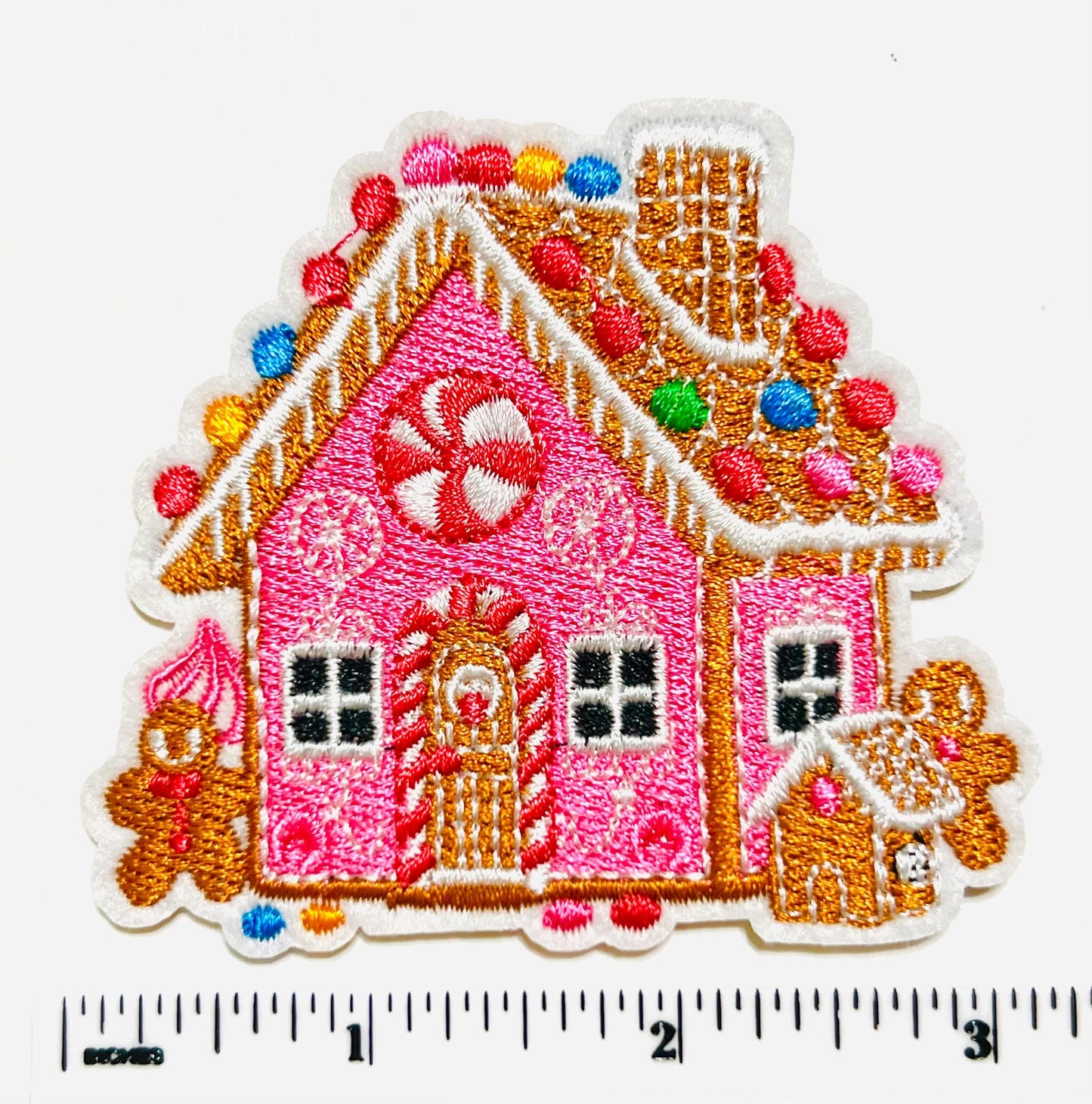 Pink Christmas patches - Embroidered Iron on patches with glitter