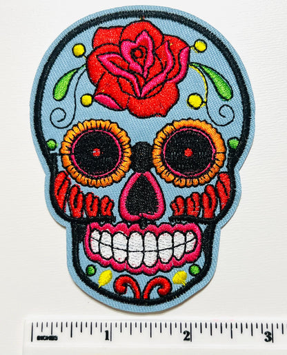 Sugar Skull - Embroidered Iron on patch