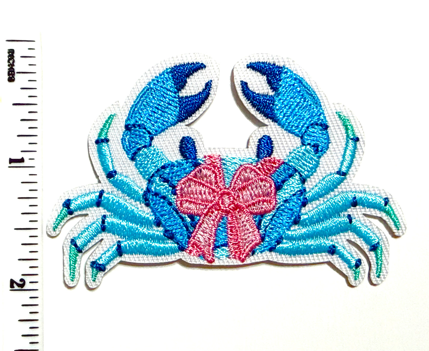 Blue Crab patch - Embroidered Iron On Patch 3”