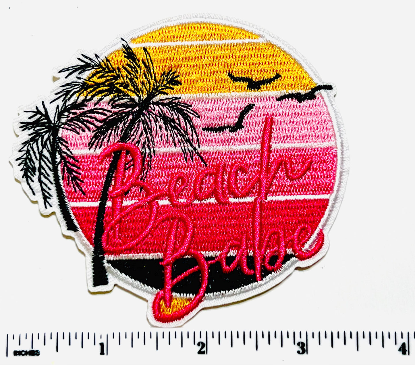 Beach babe Embroidered Iron On Patch 3.5”