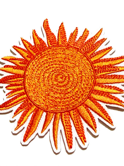 Sun patch - Embroidered DIY Iron on patch 3”