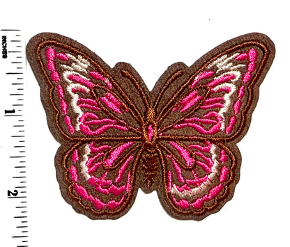 Butterfly patch - Embroidered Iron On Leatherette Patch 3”