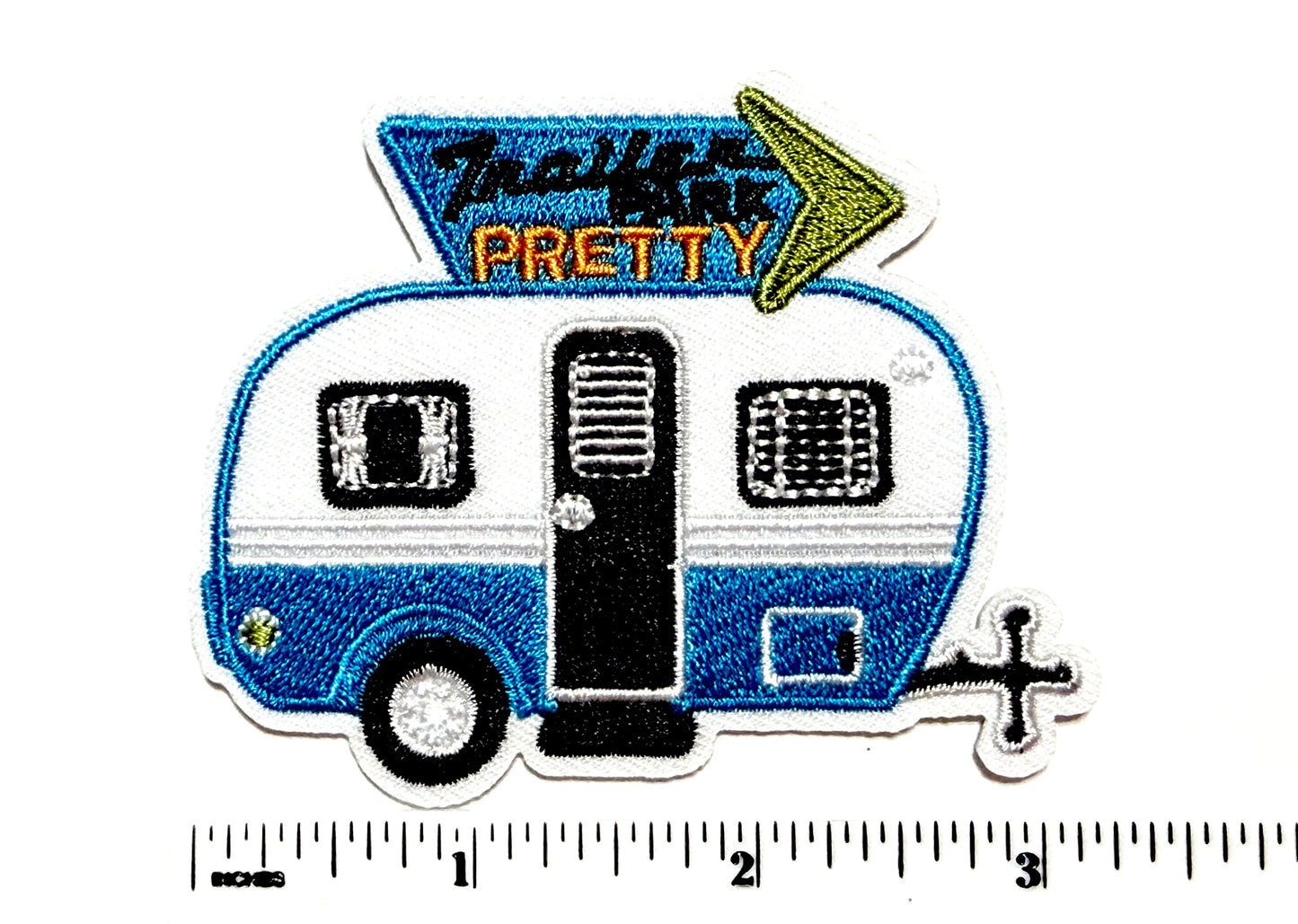 Trailer Park Pretty Camper patch - Glamping Embroidered Iron On Patch 3”