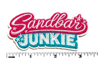 Sandbar Junkie Patch - Embroidered Iron On Patch 3.5”