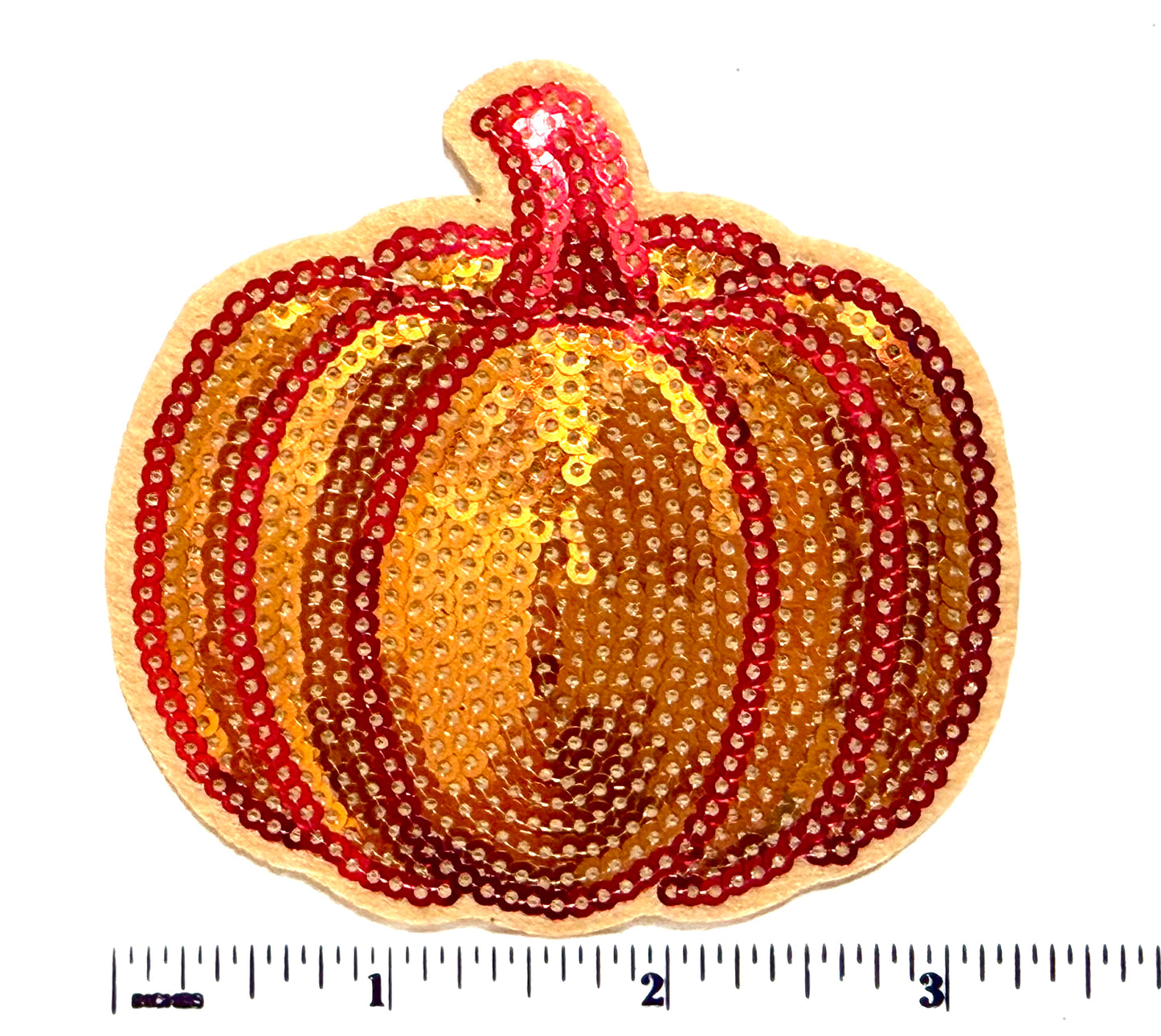 Pumpkin patch - Sequins Iron on patch 3”