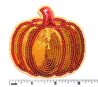 Pumpkin patch - Sequins Iron on patch 3”