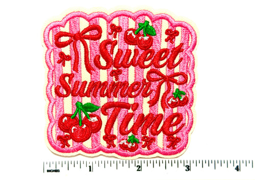 Sweet Summertime patch- Embroidered Iron on patch 3”
