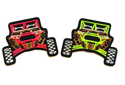 Side by Side Neon Colors - Embroidered Iron On Patch 3.25