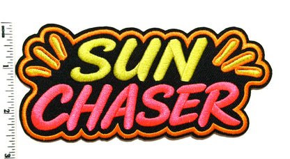 Sun Chaser neon patch - Embroidered Iron On Patch 5.5”