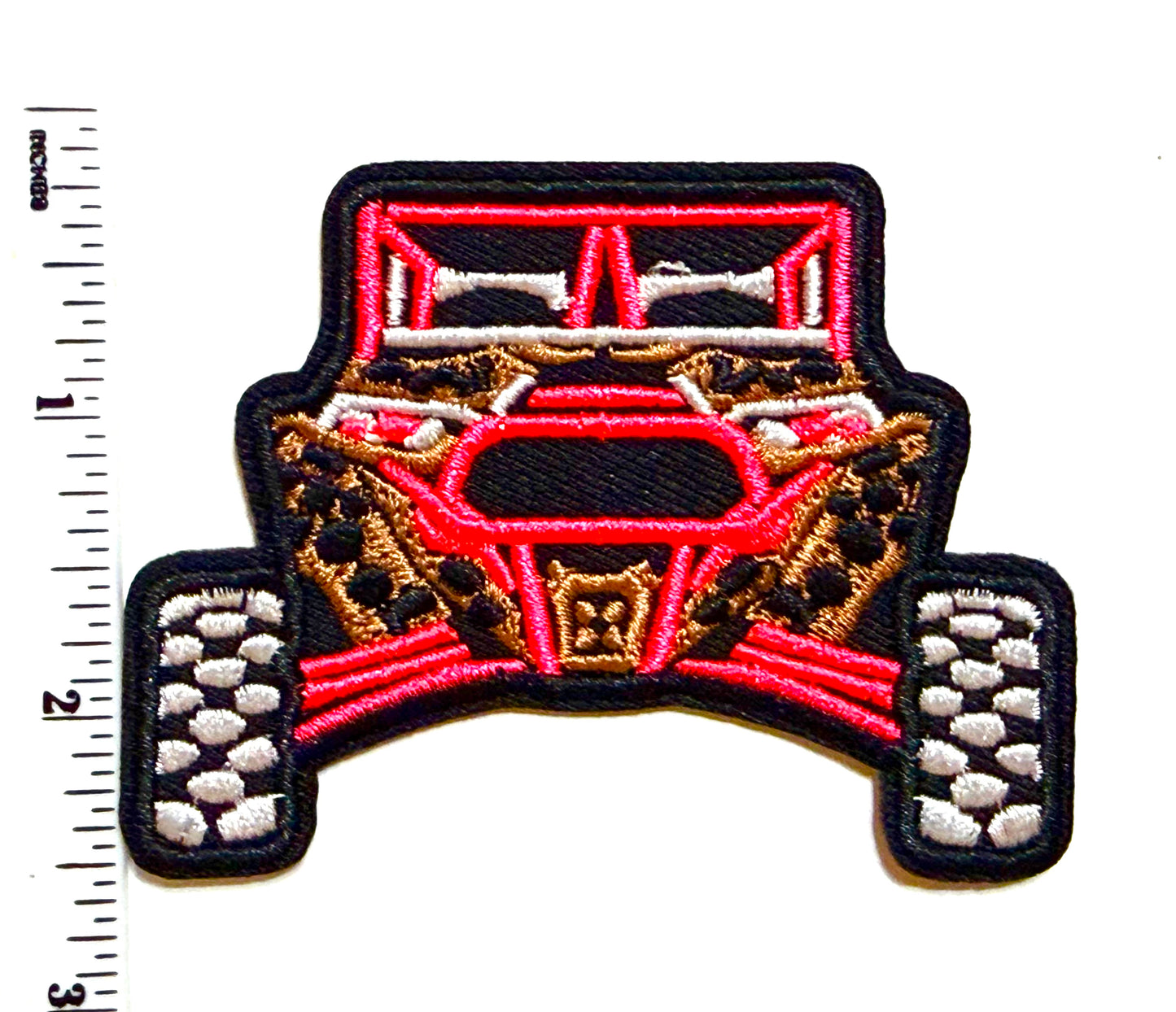 Side by Side Neon Colors - Embroidered Iron On Patch 3.25