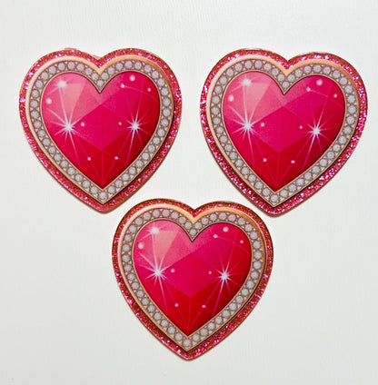 Heart acrylics - set of 3 flatback acrylics