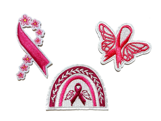 Breast cancer awareness - Embroidered Iron on patches