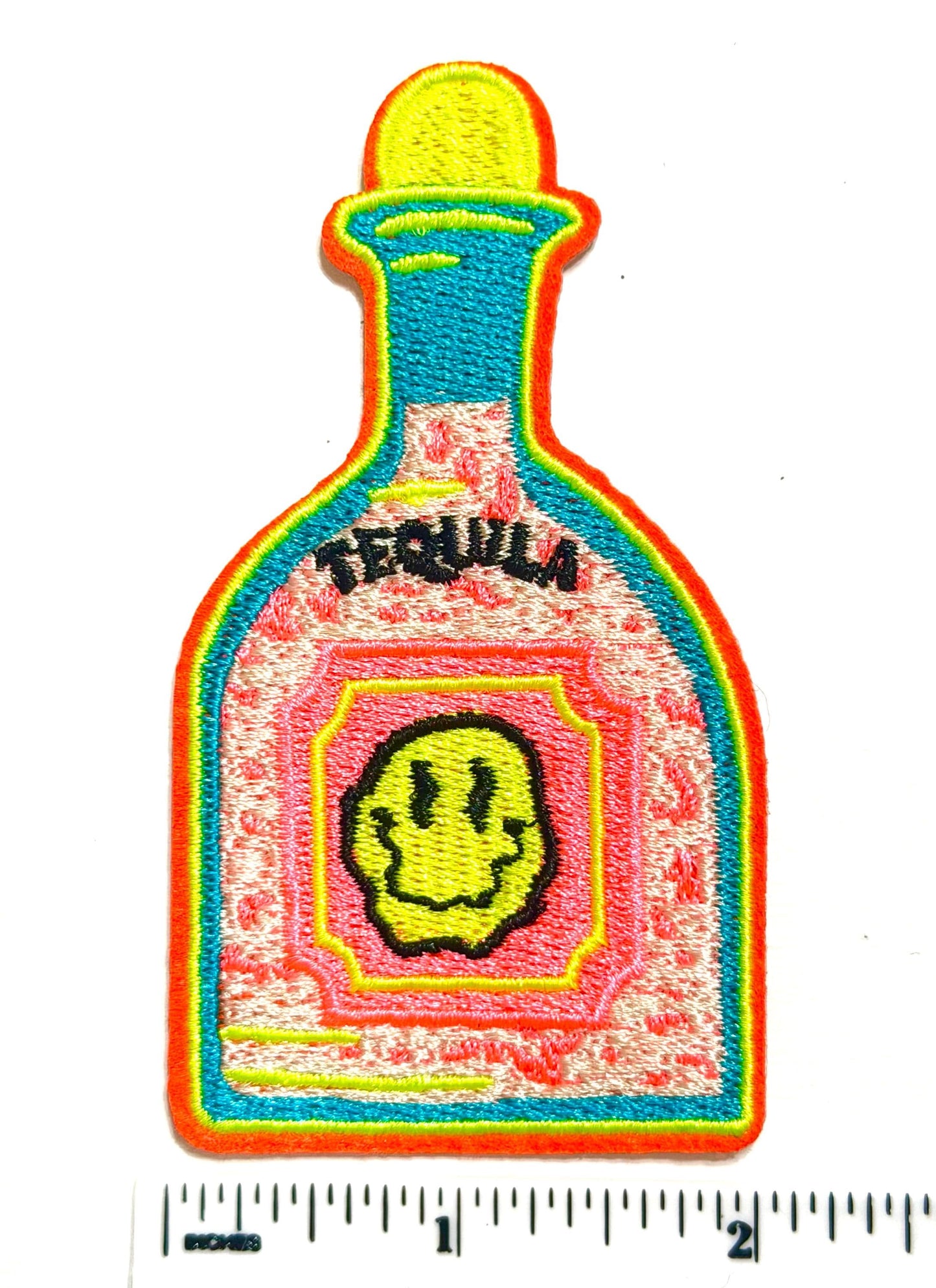 Tequila Bottle neon patches– Embroidered Iron On
