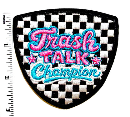 Trash Talk Champion checkered - Embroidered iron on patch of 3.5”