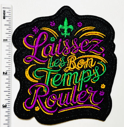 Mardi Gras Embroidered Patch - Laissez Les Bon Temps Rouler, Iron On Applique