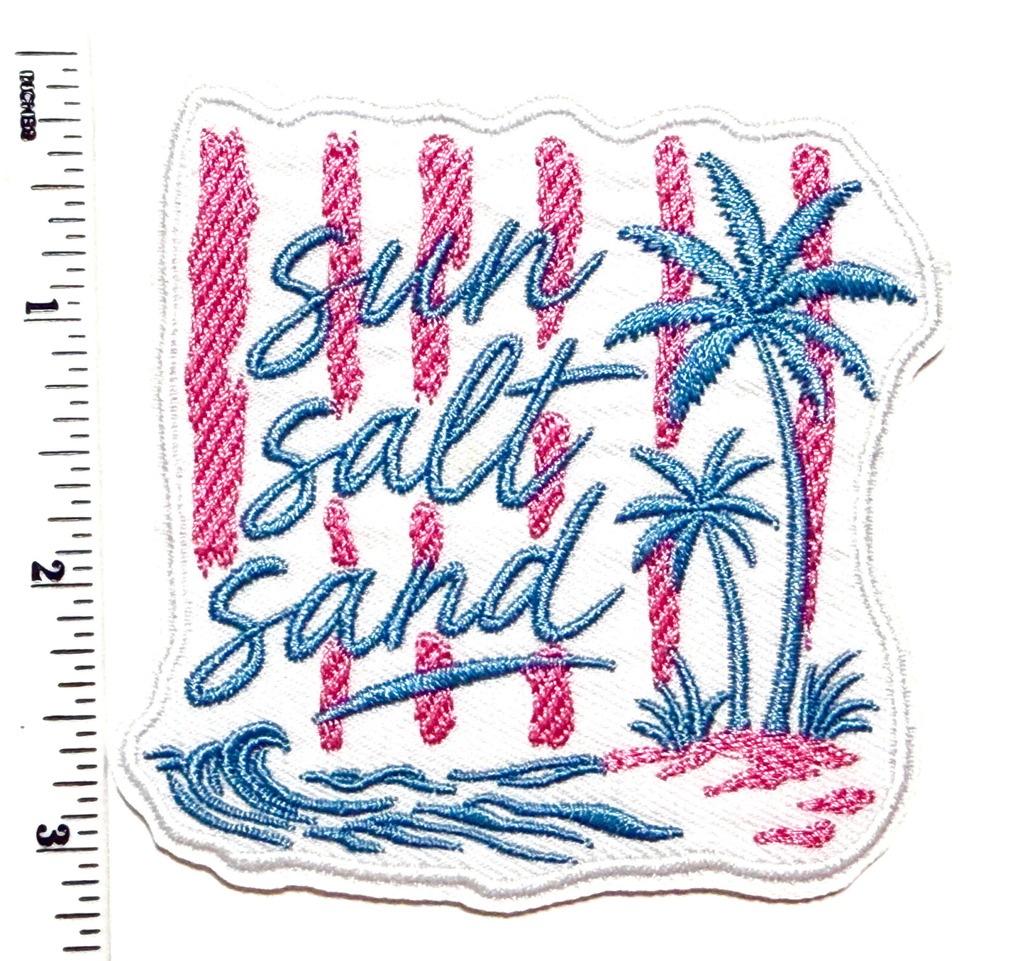 Sun Salt Sand striped patch - Embroidered DIY Iron on patch 3”