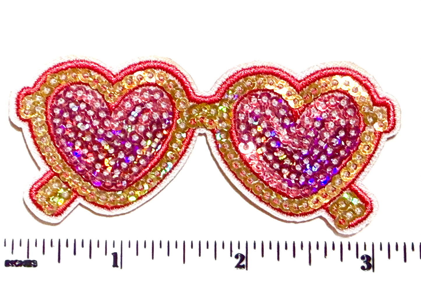 Sunglasses heart shaped lenses patch - Sequins Iron on patch
