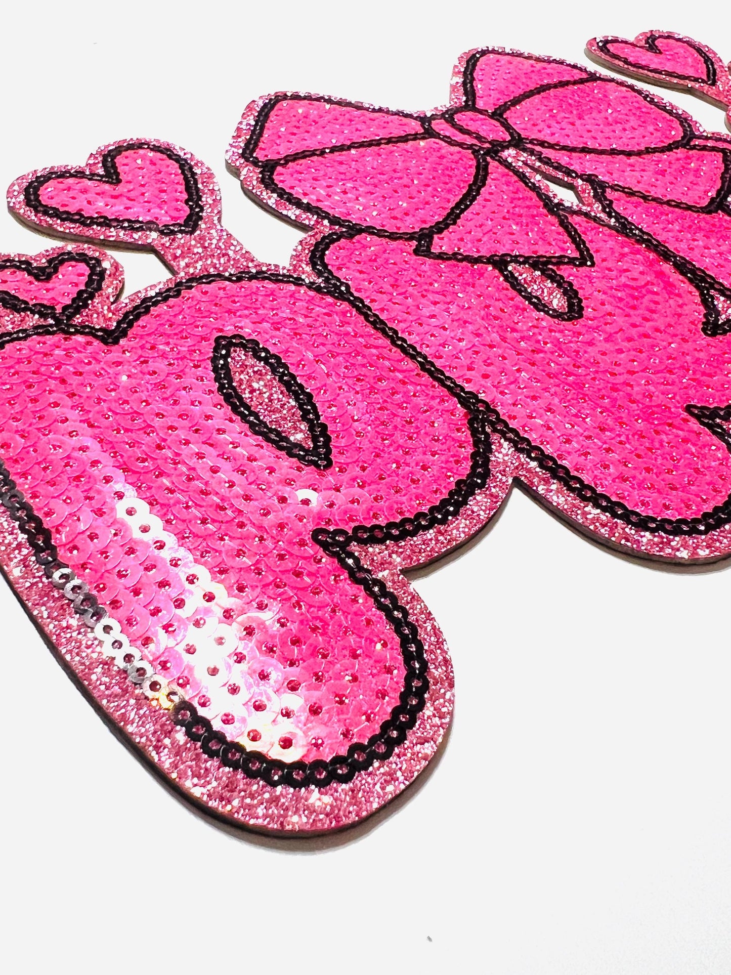 Pray with heart and bow - Sequins Iron on patch