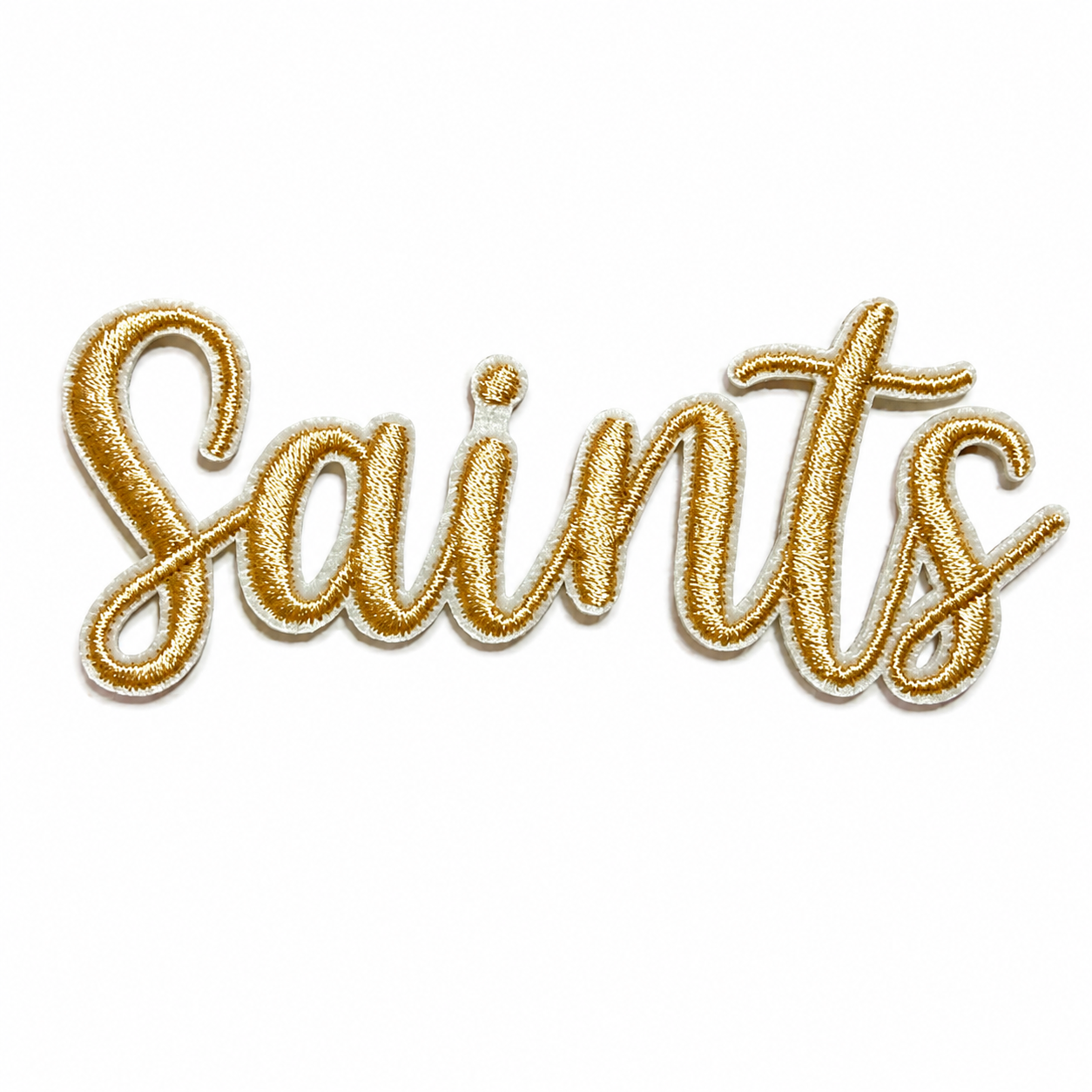 Saints word patch - Embroidered Iron on patch 3.5”