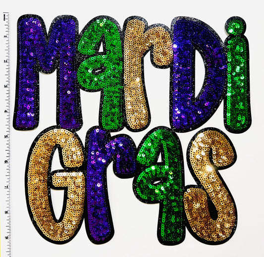 Mardi Gras 9.5” Sequins