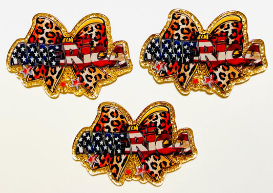 America Bow acrylics - set of 3 flatback acrylics
