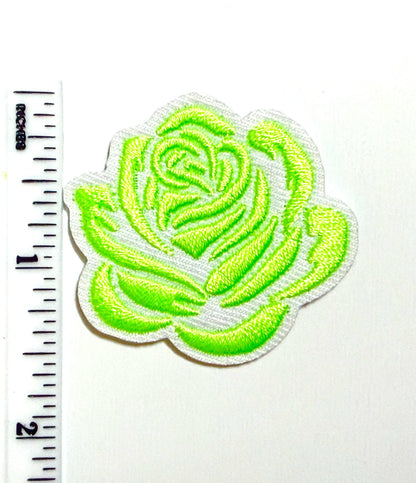 Neon Roses - Embroidered Iron on patches 1.5”