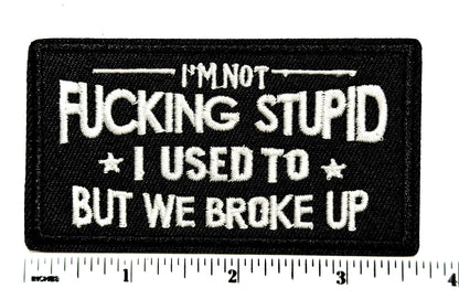 I’m not fucking stupid *I used to* but we broke up patch - Embroidered DIY Iron on patch