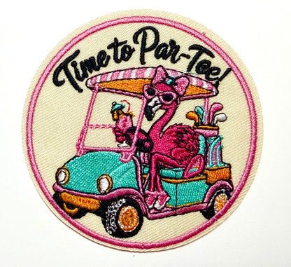 Time to Par-Tee Golf patch - Embroidered Iron on patch 3”