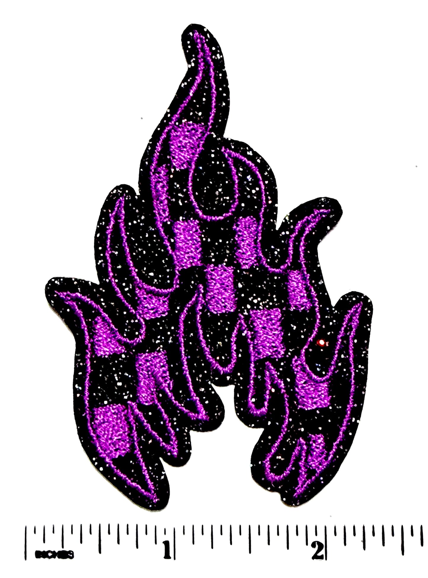Checkered Flames - Embroidered Iron On Patches 3.5”