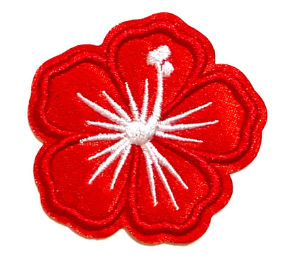 Hibiscus Flowers - Embroidered Iron On Patches 2”