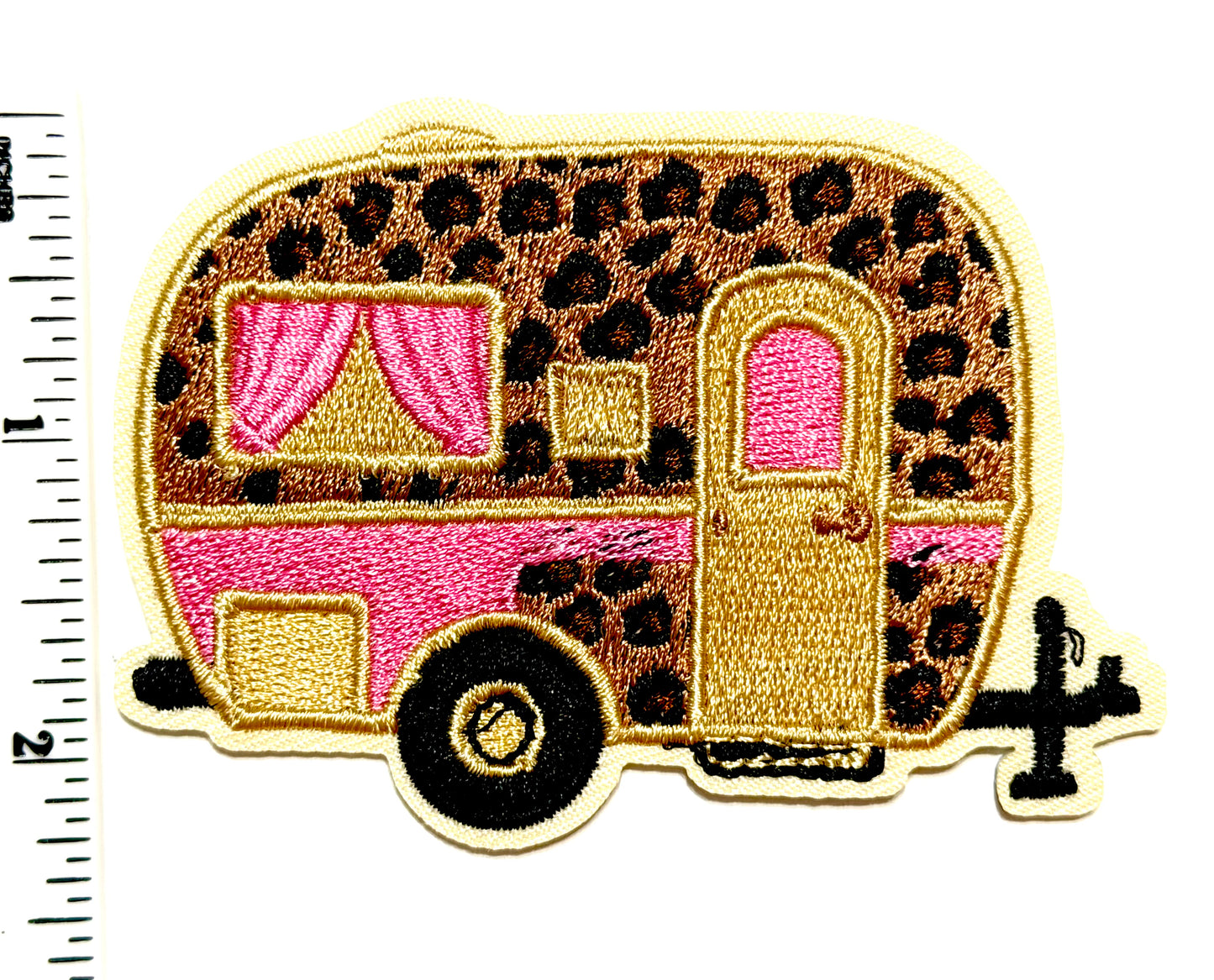 Camping patches - Glamping leopard print Iron On Patch