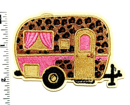 Camping patches - Glamping leopard print Iron On Patch
