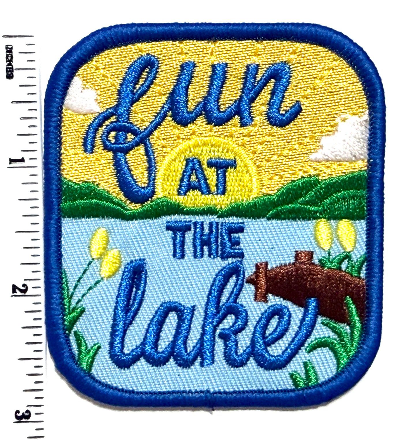 Fun at the Lake patch- Embroidered Iron on patch 3”