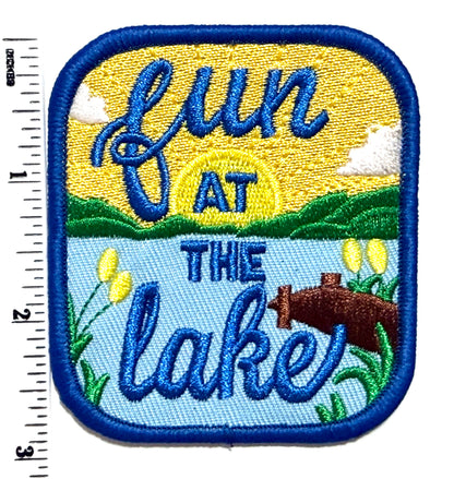 Fun at the Lake patch- Embroidered Iron on patch 3”