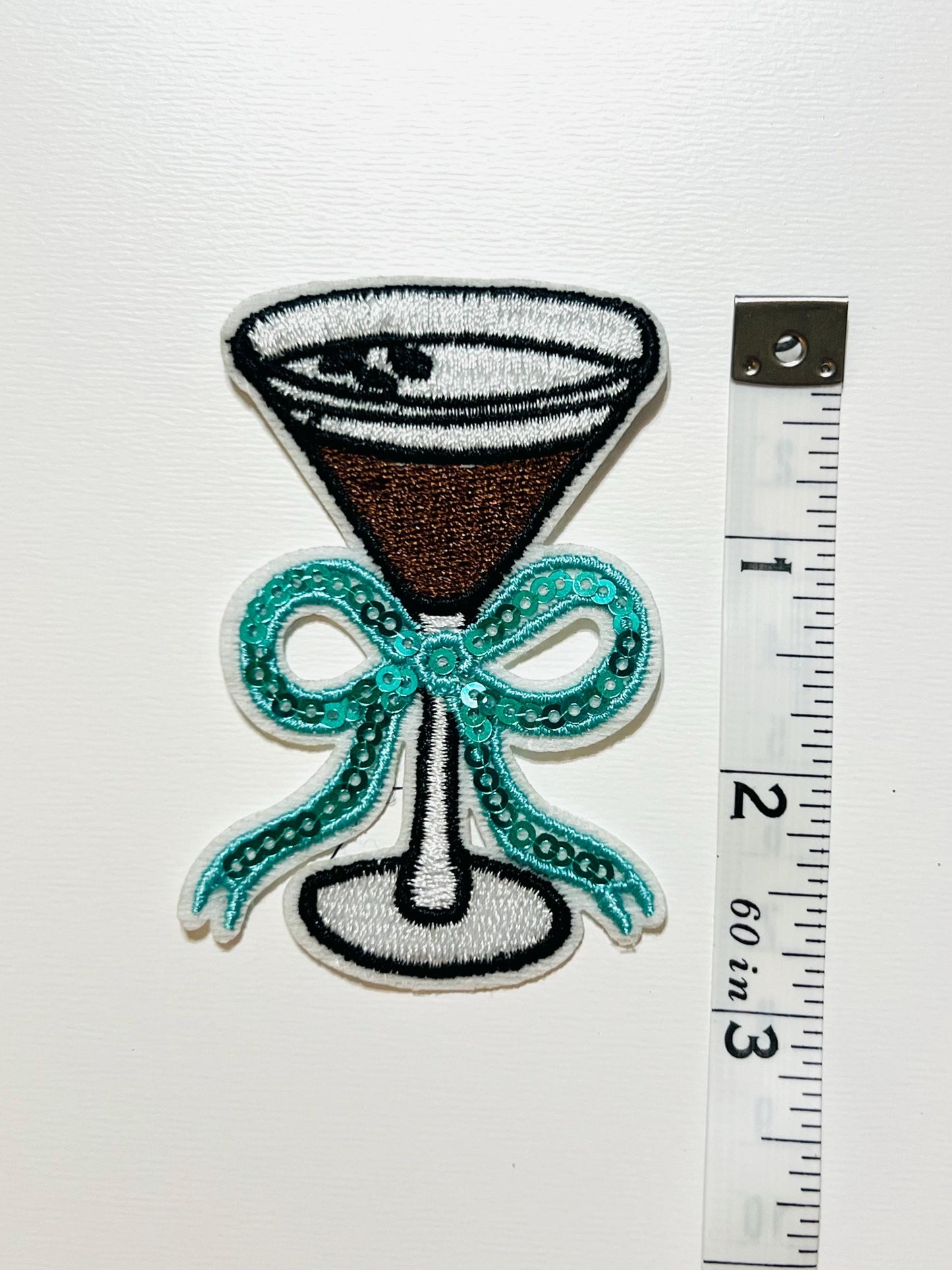 Martini Embroidered & Sequins iron on patch