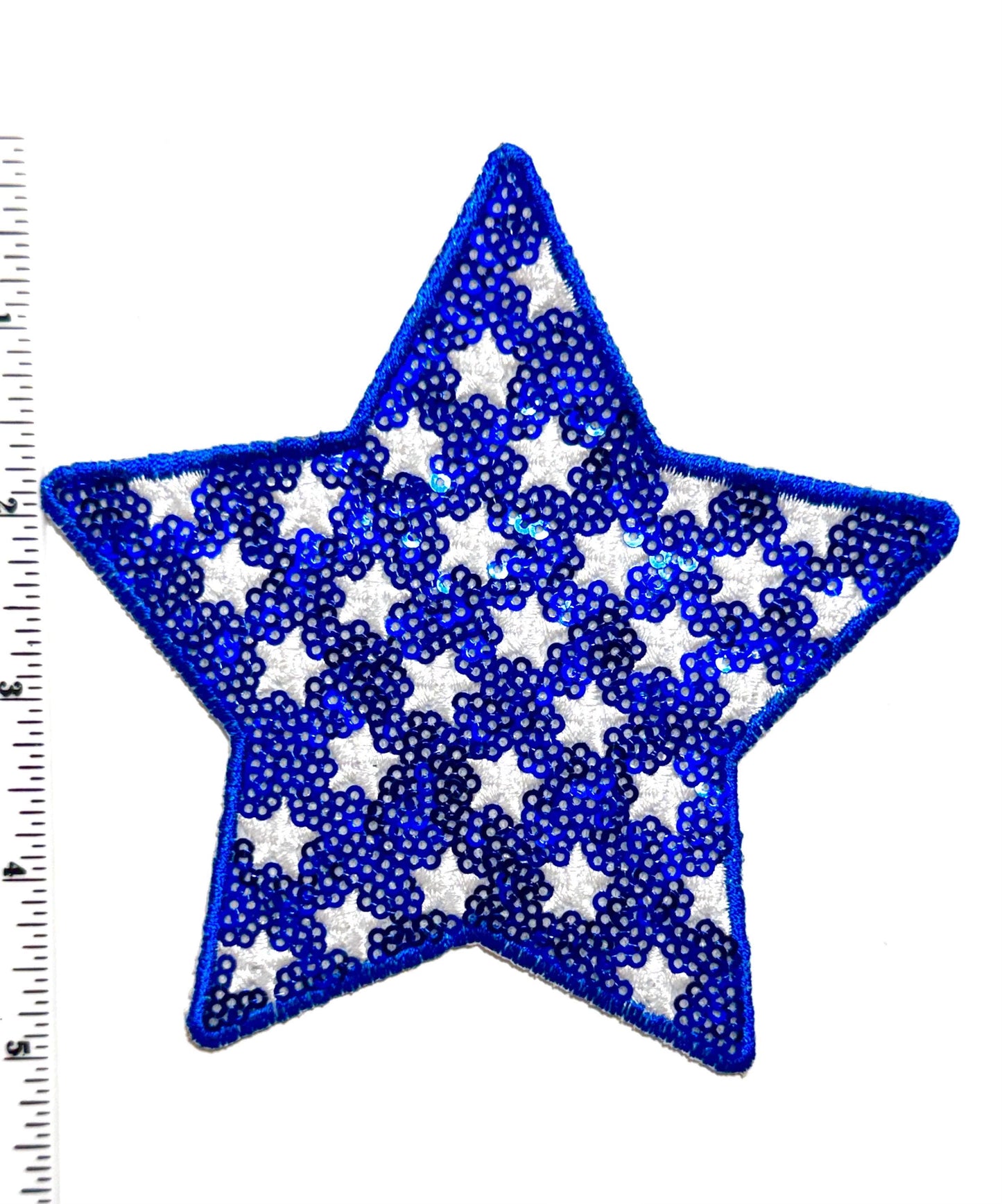 Patriotic Stars 5” Sequins Iron On Patches