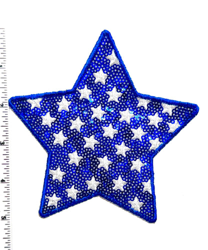 Patriotic Stars 5” Sequins Iron On Patches