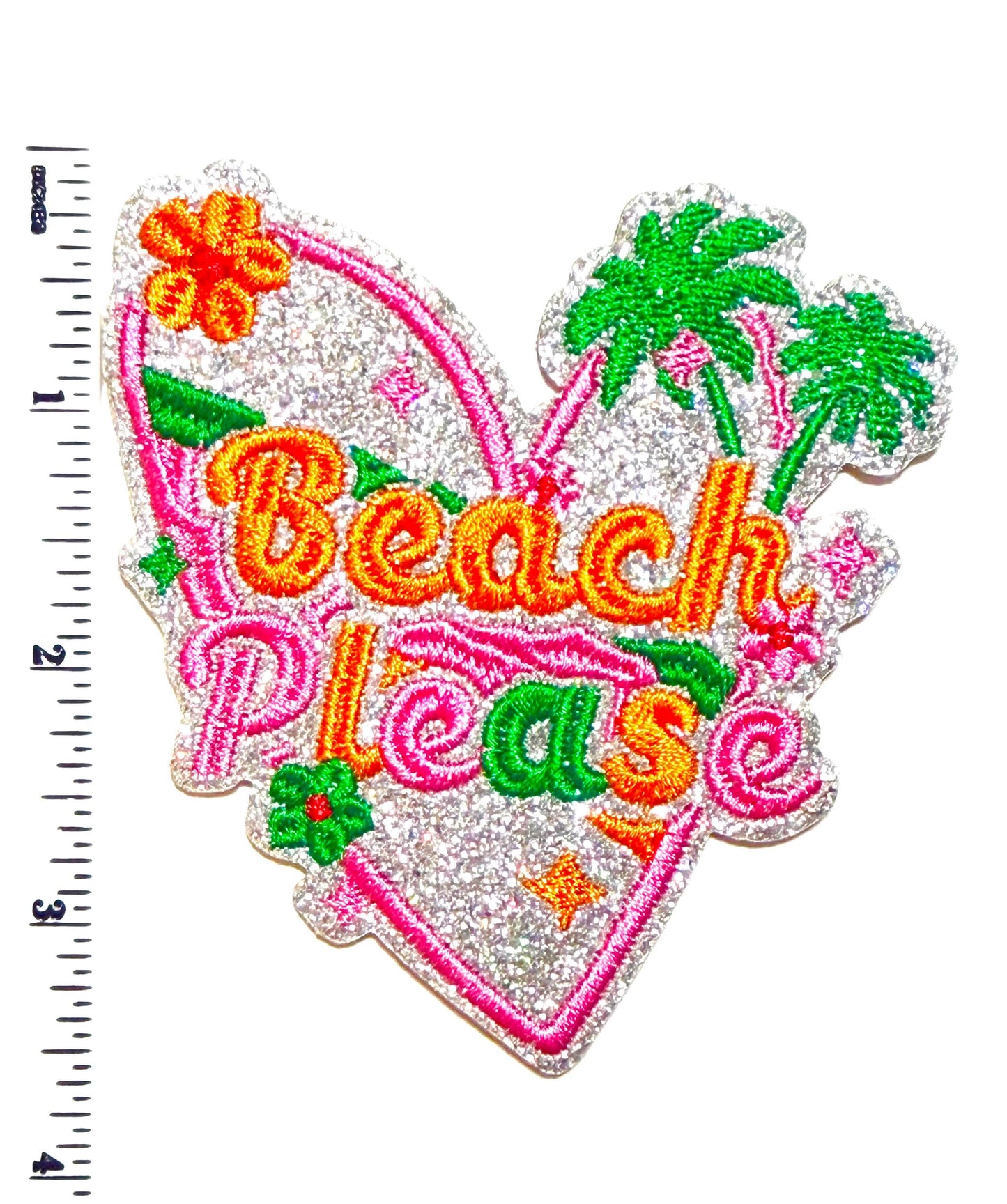 Beach Please patch - Embroidered DIY Iron on patch