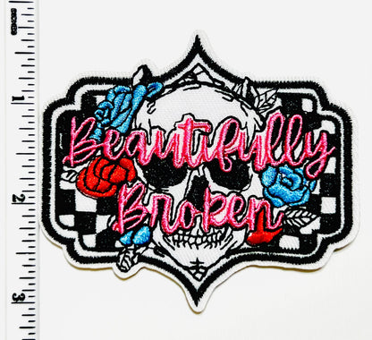 Beautifully Broken Embroidered Patch - Iron On Applique (3")