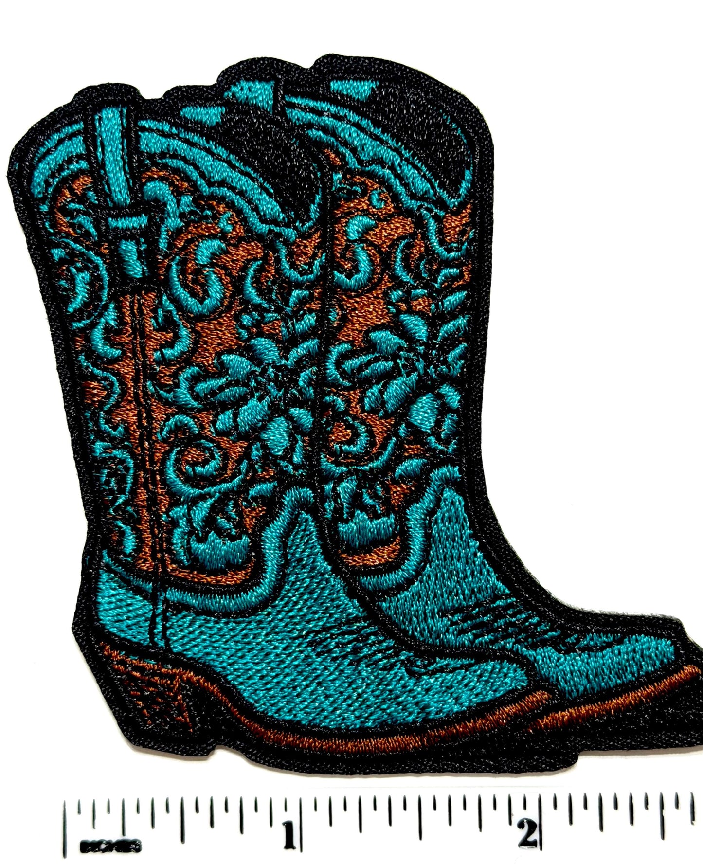 Cowgirl boots patches - Embroidered Iron On Patch 3”