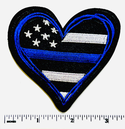 Back the Blue Bow & Heart