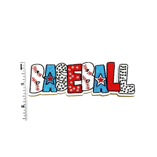 Baseball word Patch – Embroidered DIY Iron-On Applique