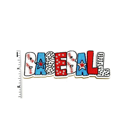 Baseball word Patch – Embroidered DIY Iron-On Applique