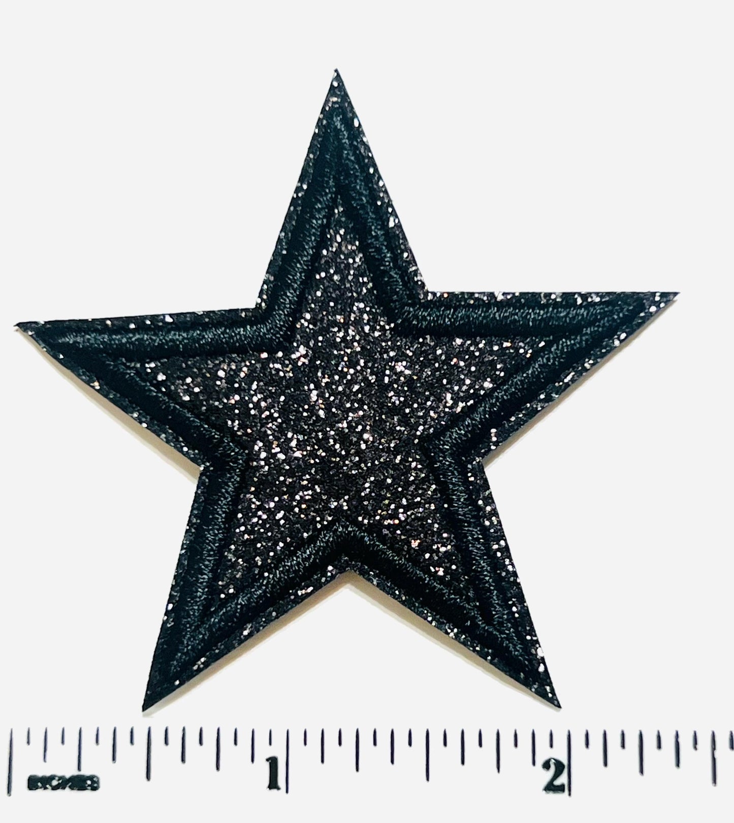 Glitter Stars blue, hot pink or black - Iron on patches