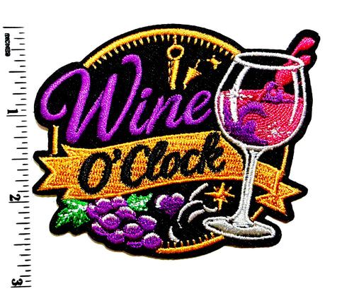 Wine O’clock patch - Embroidered DIY Iron on Patch
