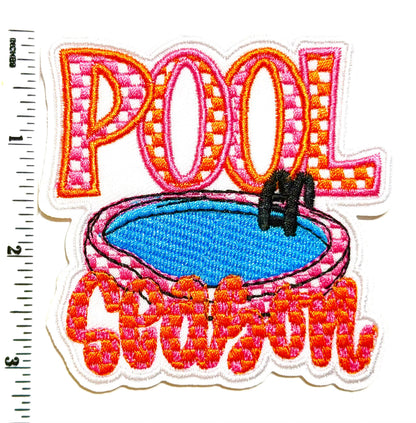 Pool Season - Embroidered Iron on Patch 3.25”