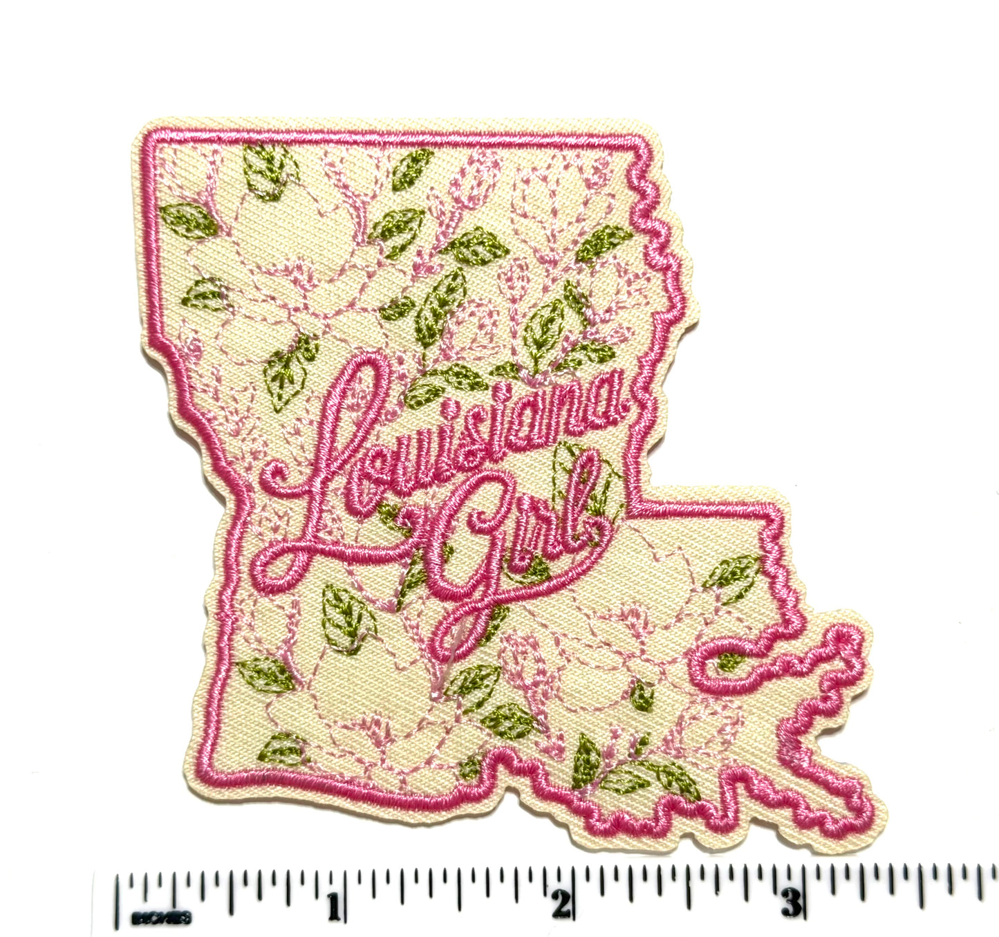 Louisiana Girl patch - Embroidered Iron On Patch 3.25”