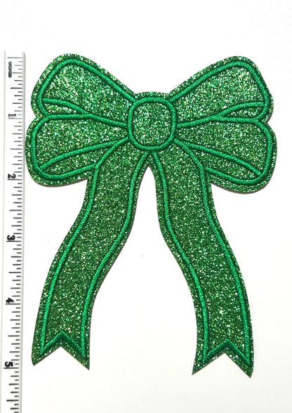 Bow with ribbon - Glitter Iron on patches